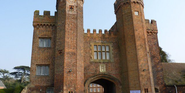 The facade of Lullingstone Castle and twin towers