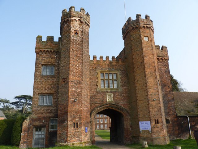 The facade of Lullingstone Castle and twin towers